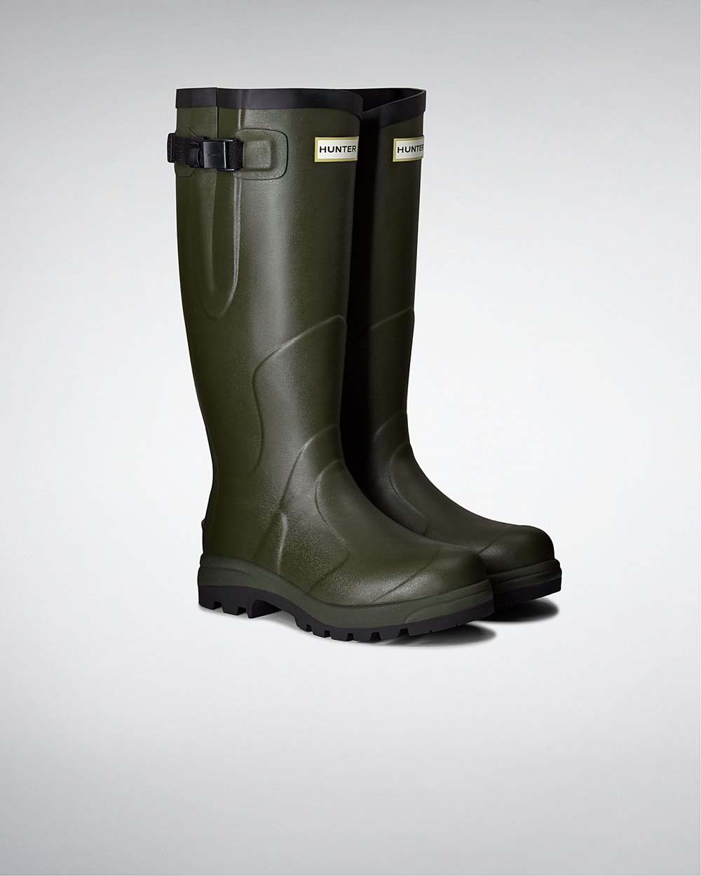 Botas de Lluvia Altas Hunter Mujer - Balmoral Classic - Verde Oscuro Oliva - MYRONEB-49